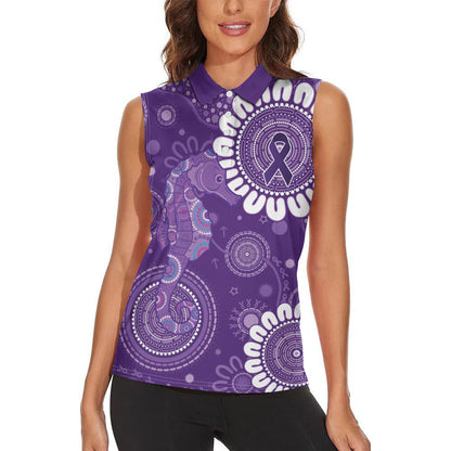 Sea Horse Australia Epilepsy Support Women Sleeveless Polo Shirt