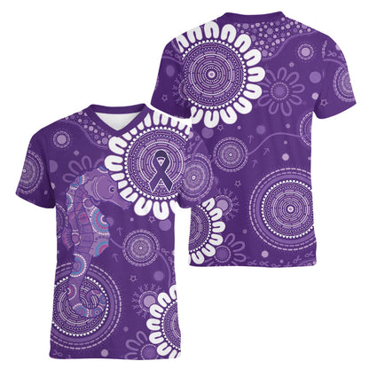 Sea Horse Australia Epilepsy Support Women V-Neck T-Shirt