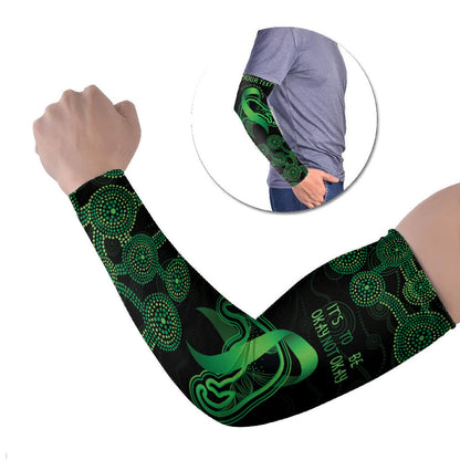 Green Kangaroo Ribbon Aboriginal Personalised Arm Sleeves Depression Support Hope And Healing