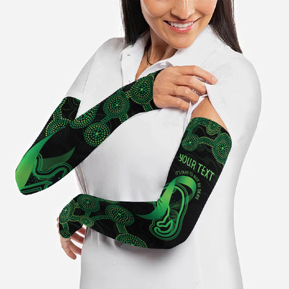 Green Kangaroo Ribbon Aboriginal Personalised Arm Sleeves Depression Support Hope And Healing