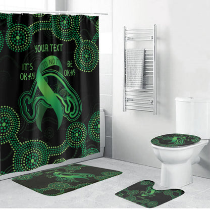 Green Kangaroo Ribbon Aboriginal Personalised Bathroom Set Depression Support Hope And Healing