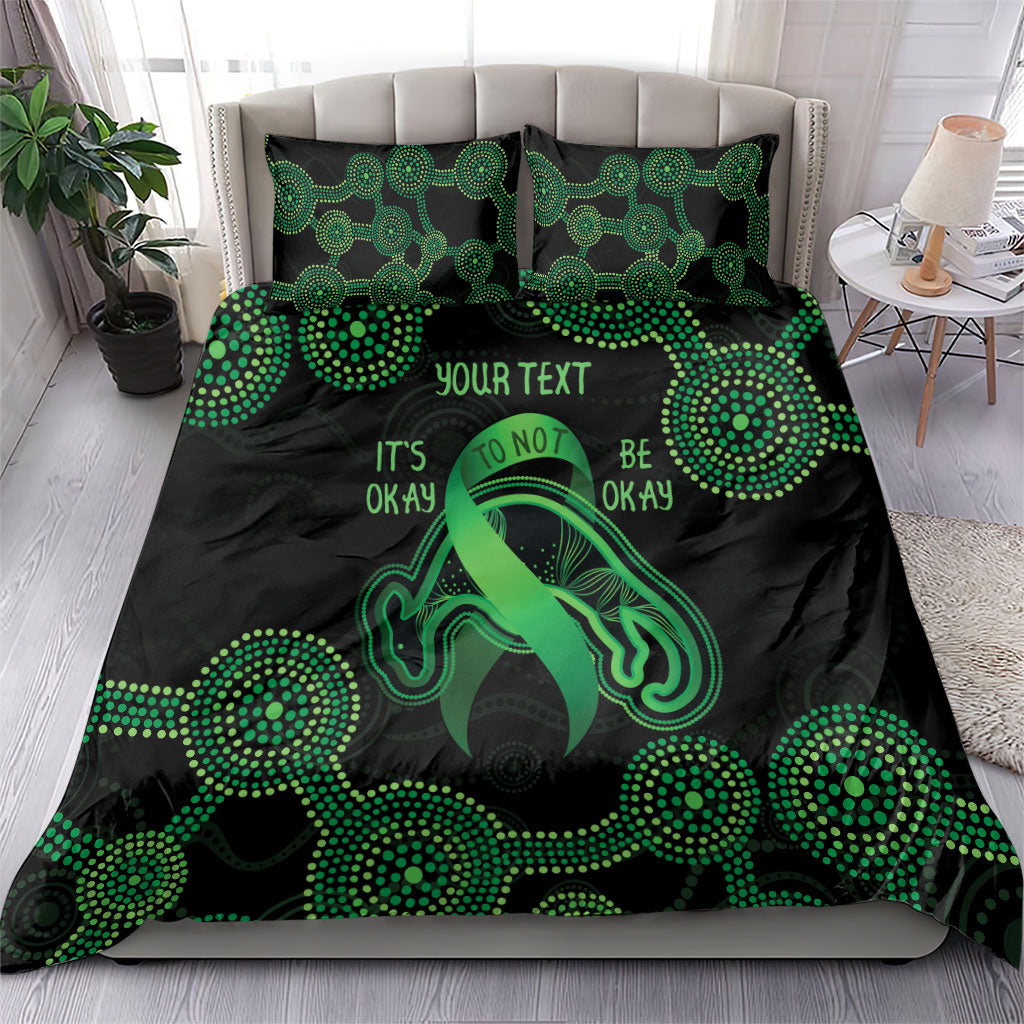 Green Kangaroo Ribbon Aboriginal Personalised Bedding Set Depression Support Hope And Healing