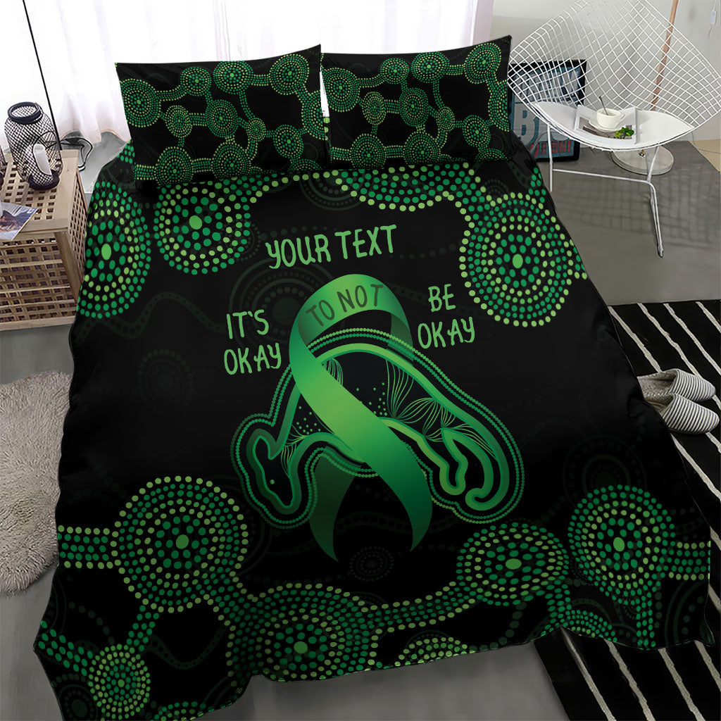 Green Kangaroo Ribbon Aboriginal Personalised Bedding Set Depression Support Hope And Healing