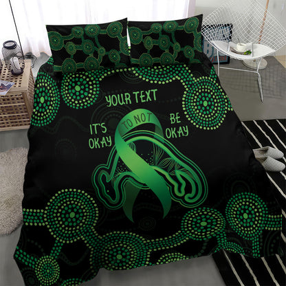 Green Kangaroo Ribbon Aboriginal Personalised Bedding Set Depression Support Hope And Healing