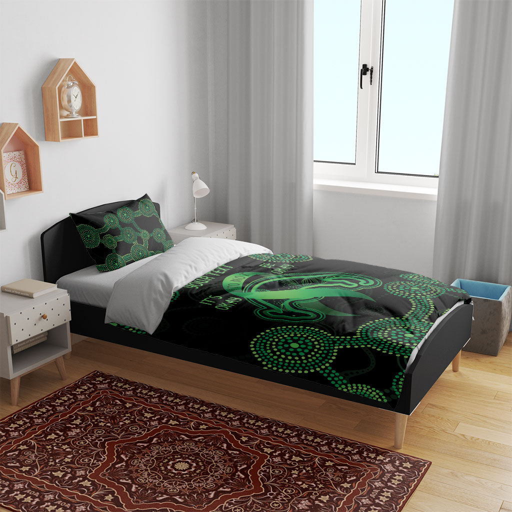 Green Kangaroo Ribbon Aboriginal Personalised Bedding Set Depression Support Hope And Healing