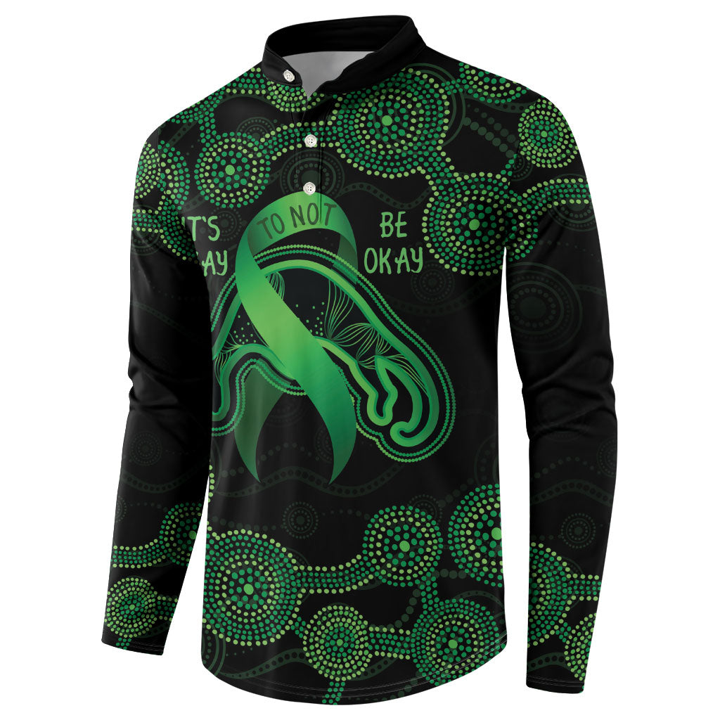 Green Kangaroo Ribbon Aboriginal Personalised Button Sweatshirt Depression Support Hope And Healing