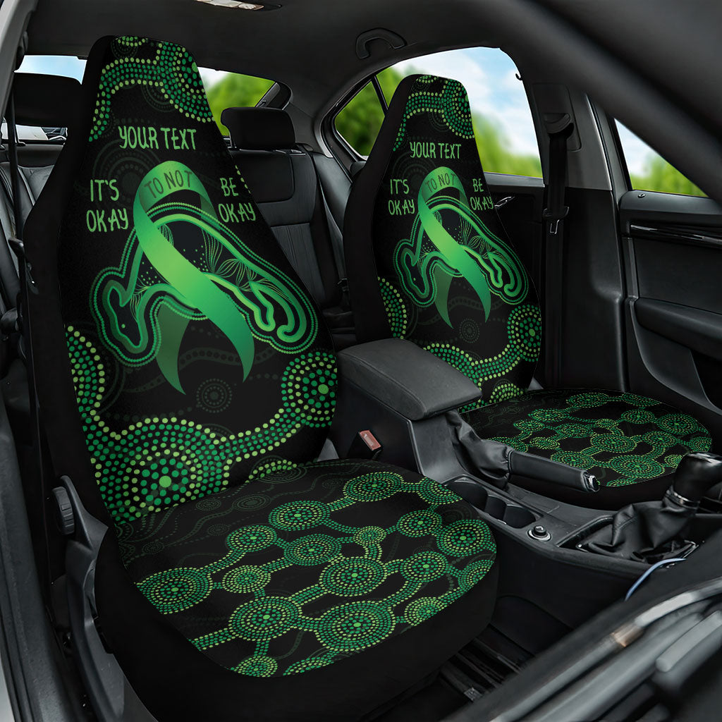 Green Kangaroo Ribbon Aboriginal Personalised Car Seat Cover Depression Support Hope And Healing