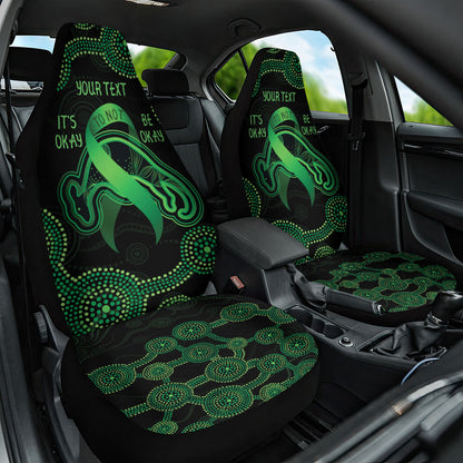 Green Kangaroo Ribbon Aboriginal Personalised Car Seat Cover Depression Support Hope And Healing