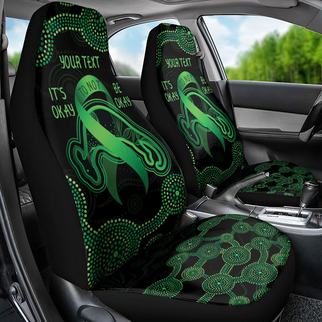 Green Kangaroo Ribbon Aboriginal Personalised Car Seat Cover Depression Support Hope And Healing