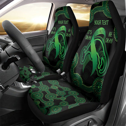 Green Kangaroo Ribbon Aboriginal Personalised Car Seat Cover Depression Support Hope And Healing