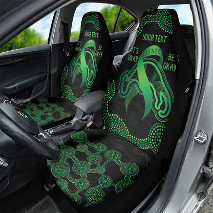 Green Kangaroo Ribbon Aboriginal Personalised Car Seat Cover Depression Support Hope And Healing