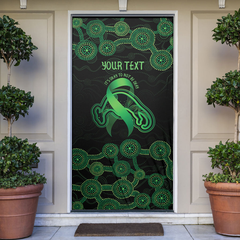 Green Kangaroo Ribbon Aboriginal Personalised Door Cover Depression Support Hope And Healing