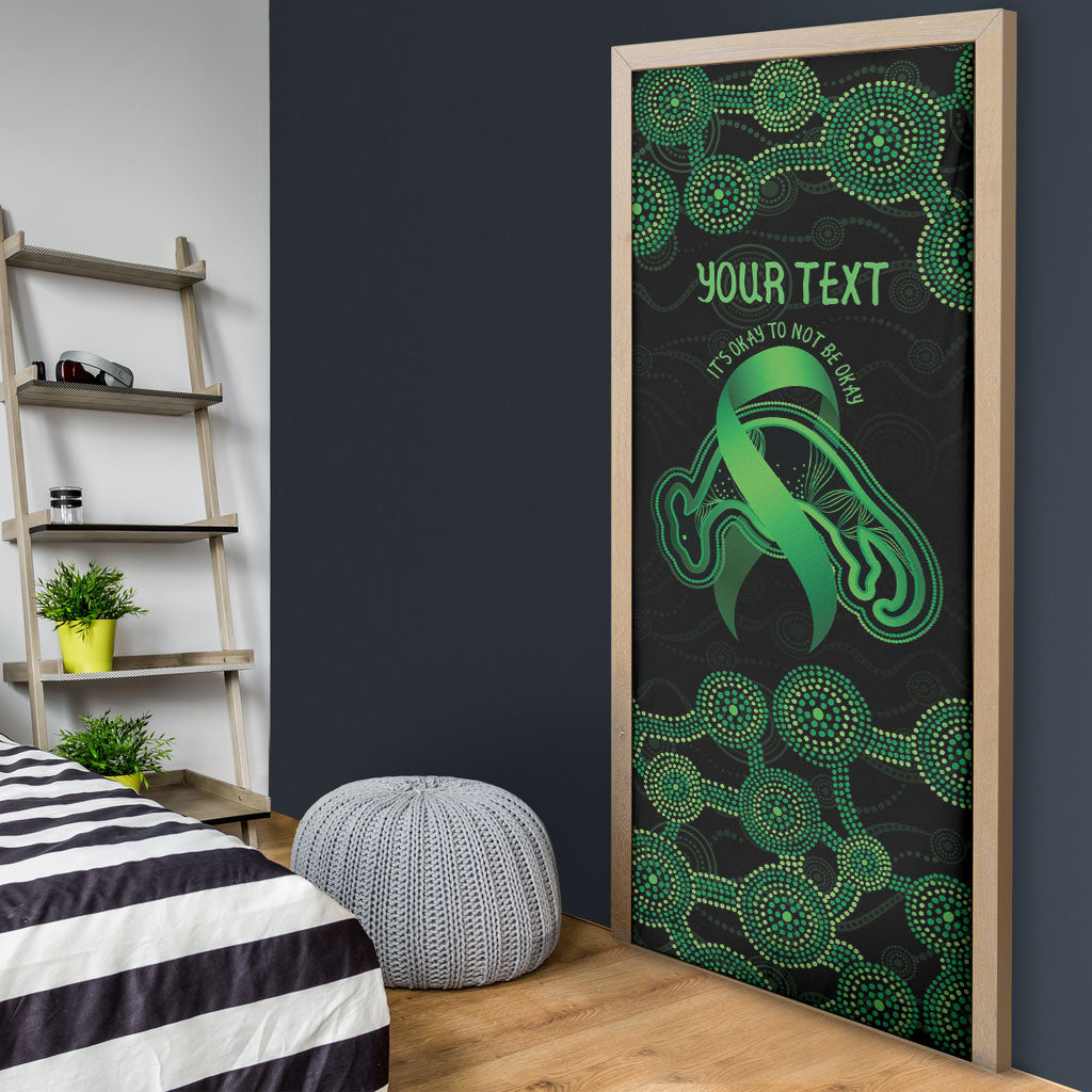 Green Kangaroo Ribbon Aboriginal Personalised Door Cover Depression Support Hope And Healing