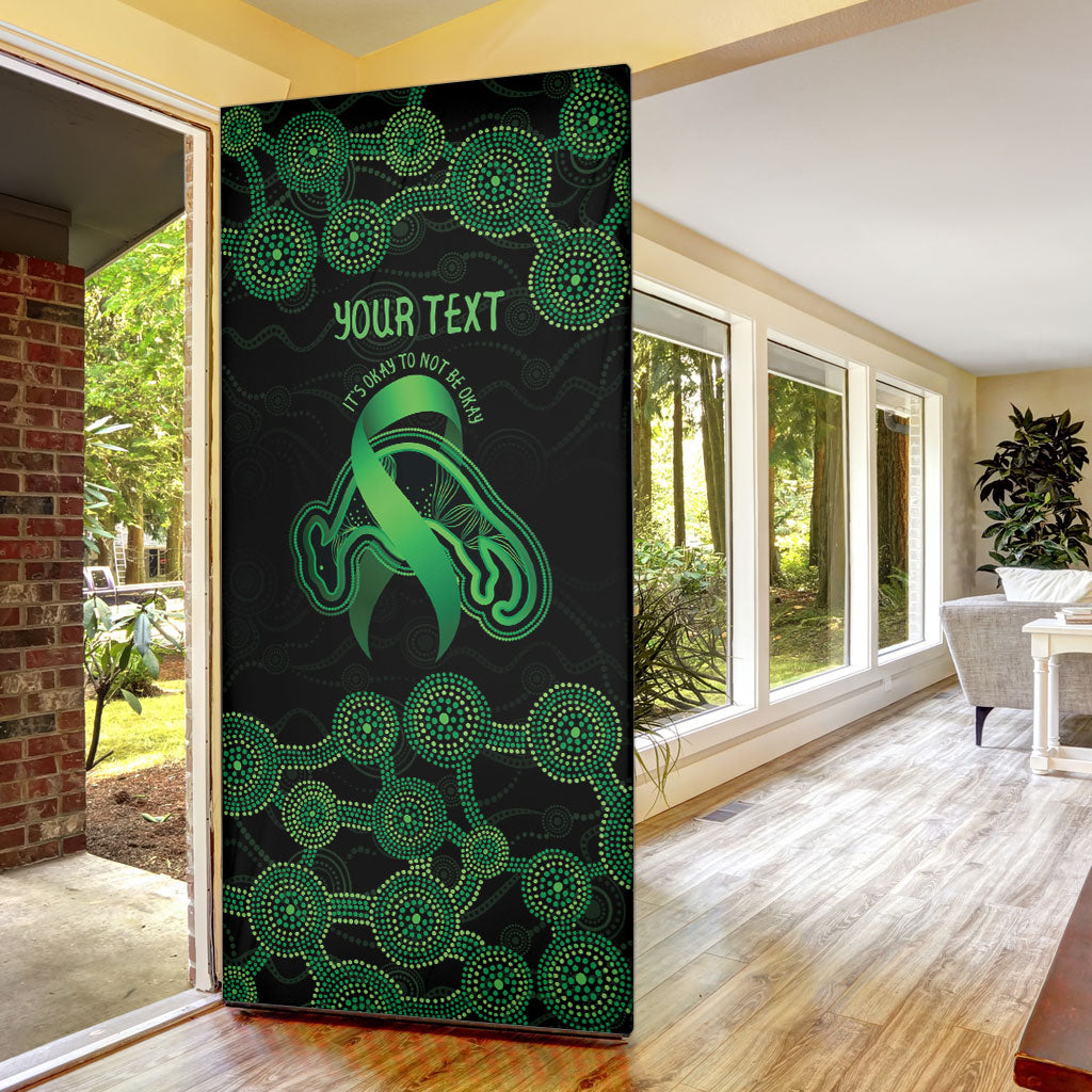 Green Kangaroo Ribbon Aboriginal Personalised Door Cover Depression Support Hope And Healing