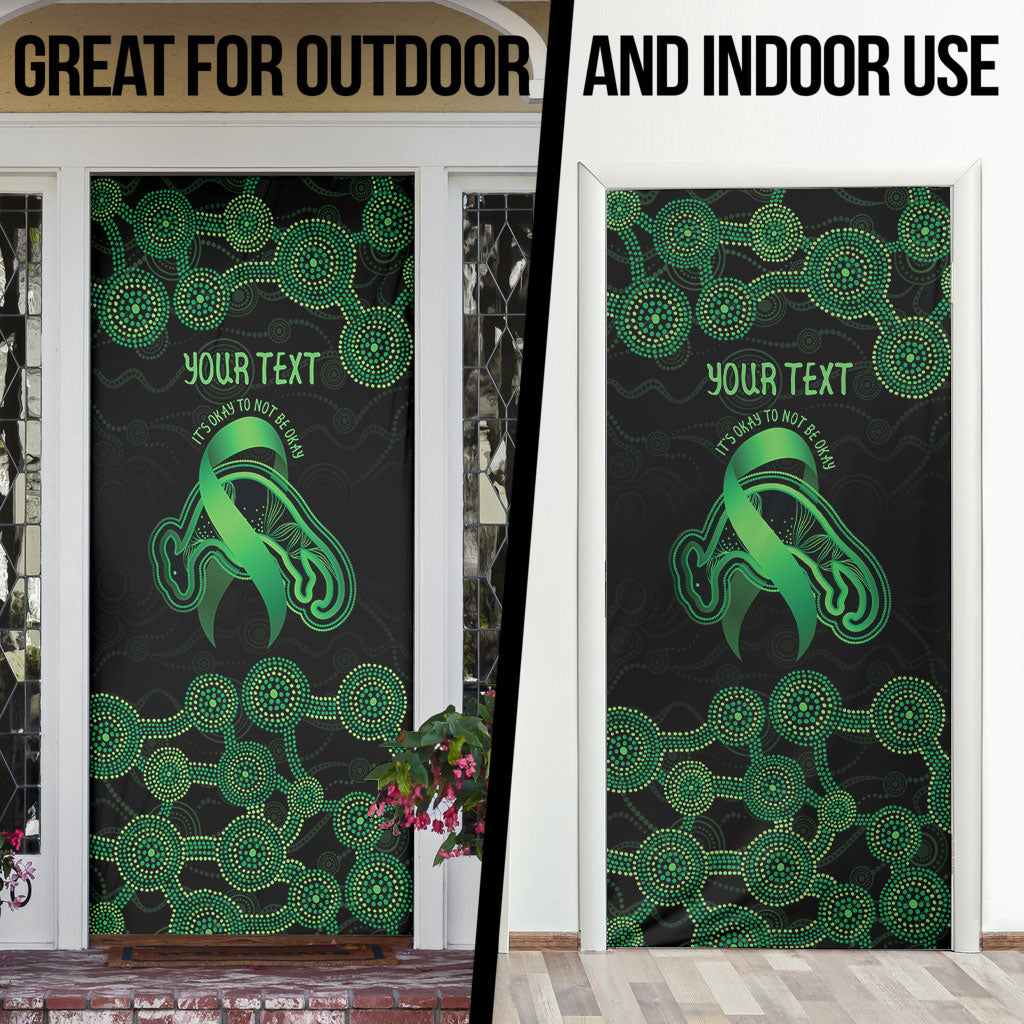 Green Kangaroo Ribbon Aboriginal Personalised Door Cover Depression Support Hope And Healing
