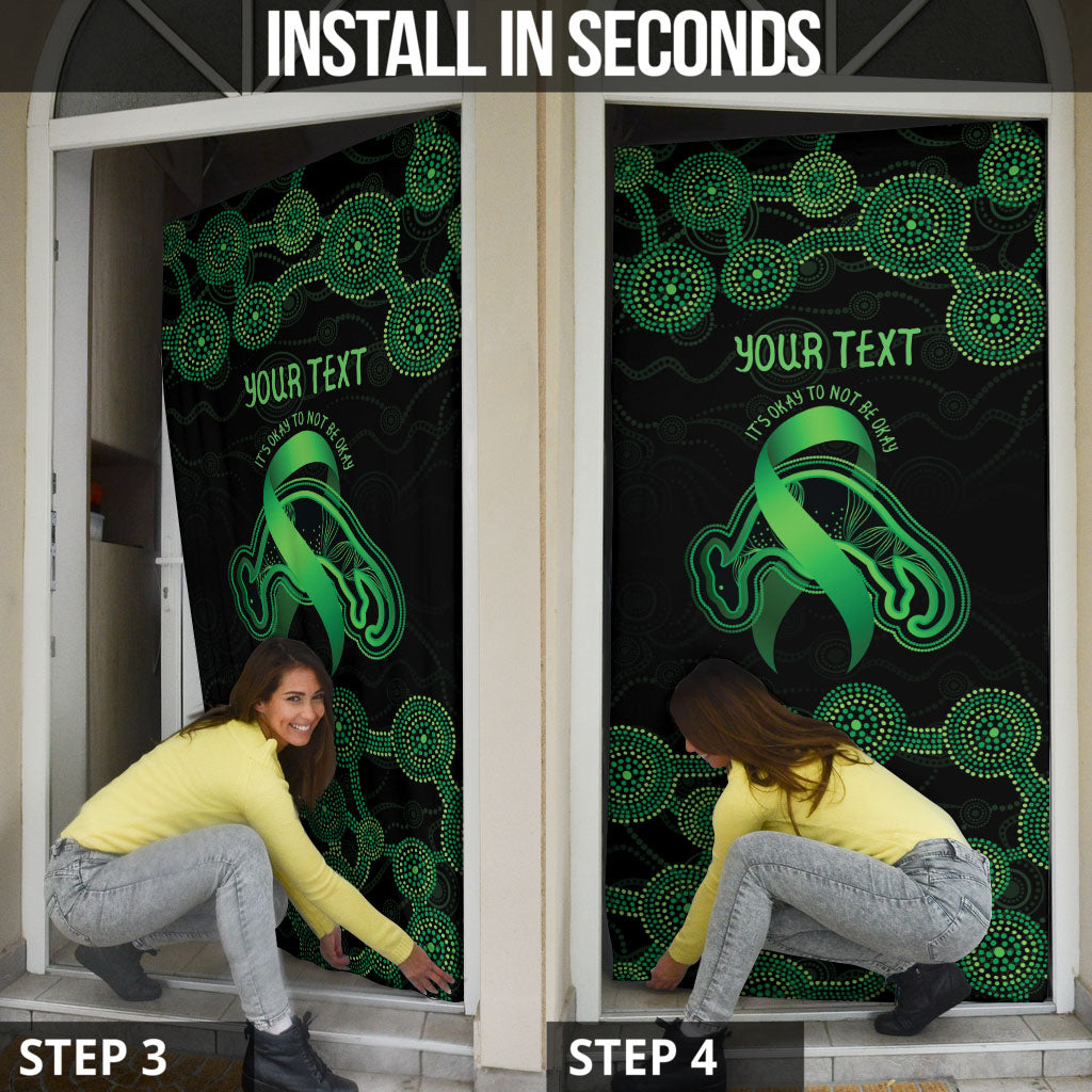 Green Kangaroo Ribbon Aboriginal Personalised Door Cover Depression Support Hope And Healing
