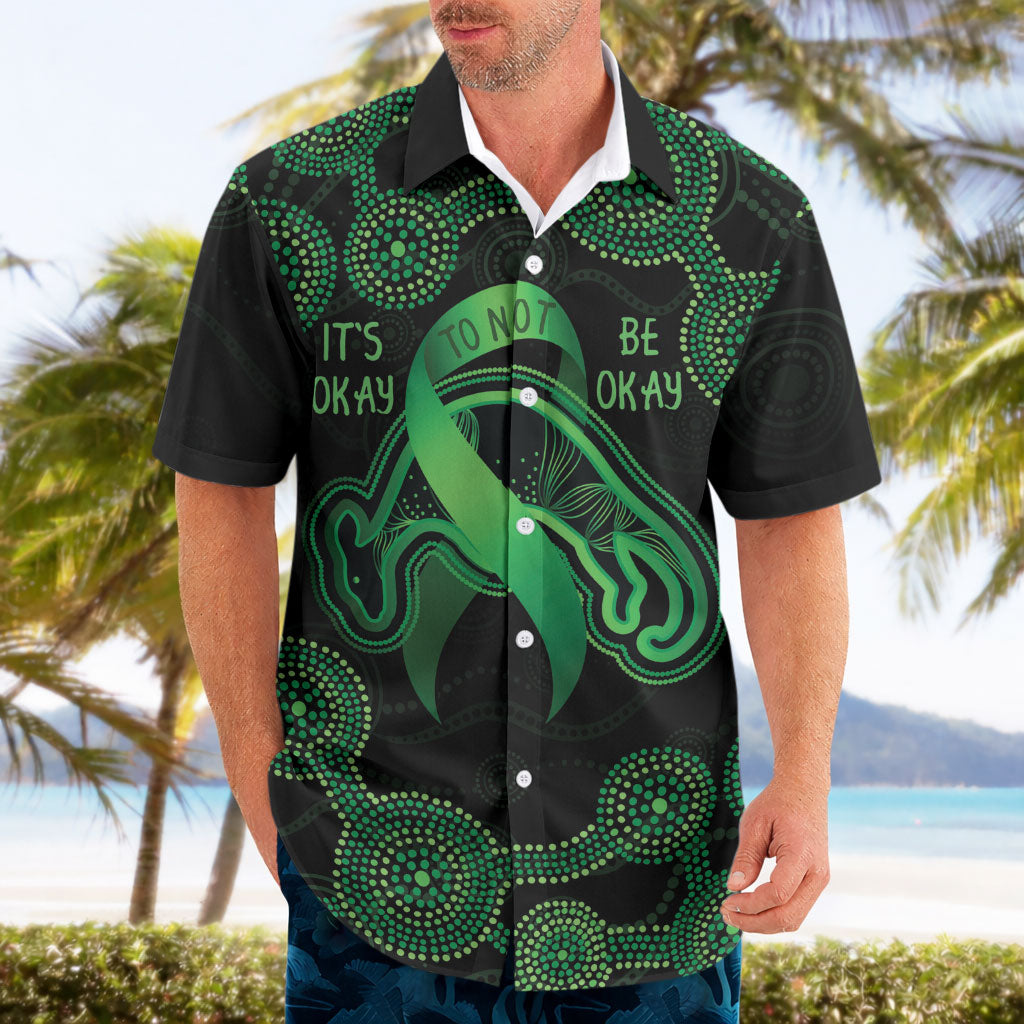 Green Kangaroo Ribbon Aboriginal Personalised Hawaiian Shirt Depression Support Hope And Healing