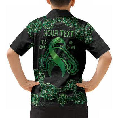 Green Kangaroo Ribbon Aboriginal Personalised Hawaiian Shirt Depression Support Hope And Healing