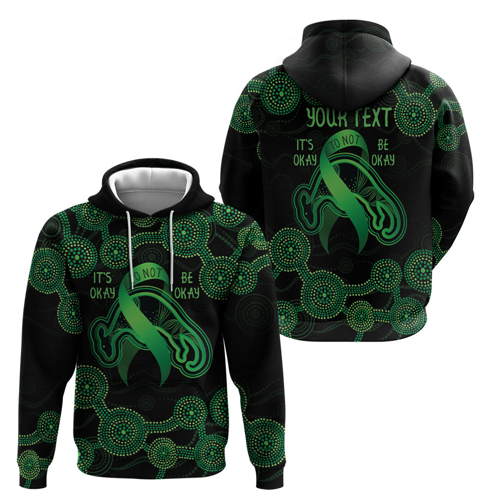Green Kangaroo Ribbon Aboriginal Personalised Hoodie Depression Support Hope And Healing