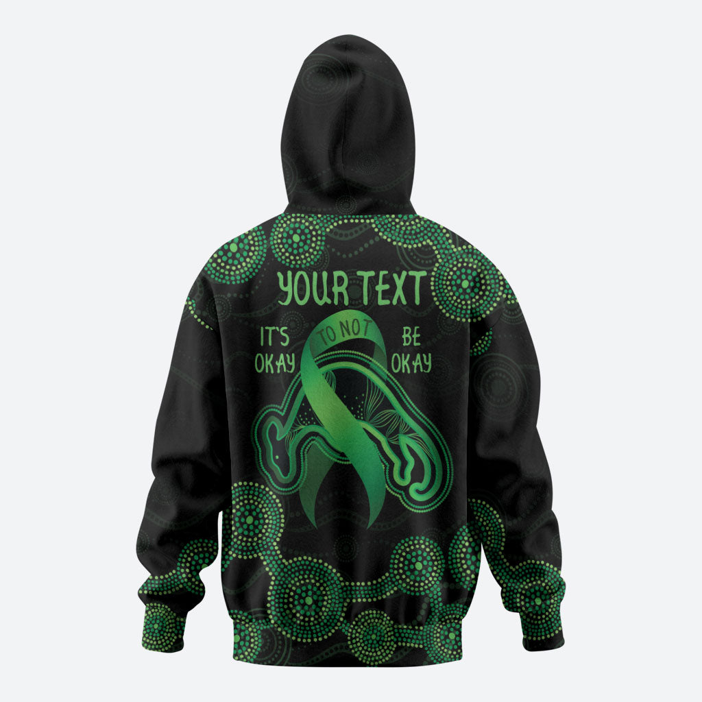 Green Kangaroo Ribbon Aboriginal Personalised Hoodie Depression Support Hope And Healing