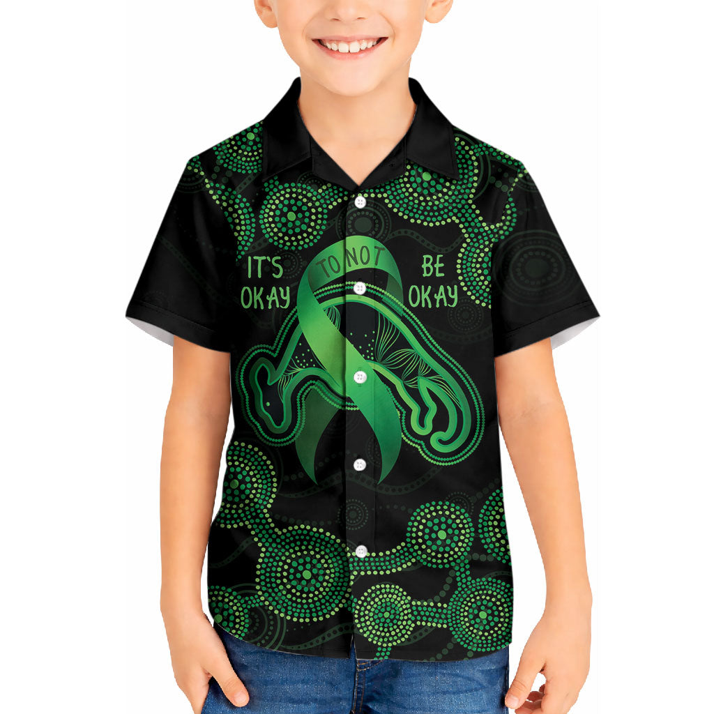 Green Kangaroo Ribbon Aboriginal Personalised Kid Hawaiian Shirt Depression Support Hope And Healing
