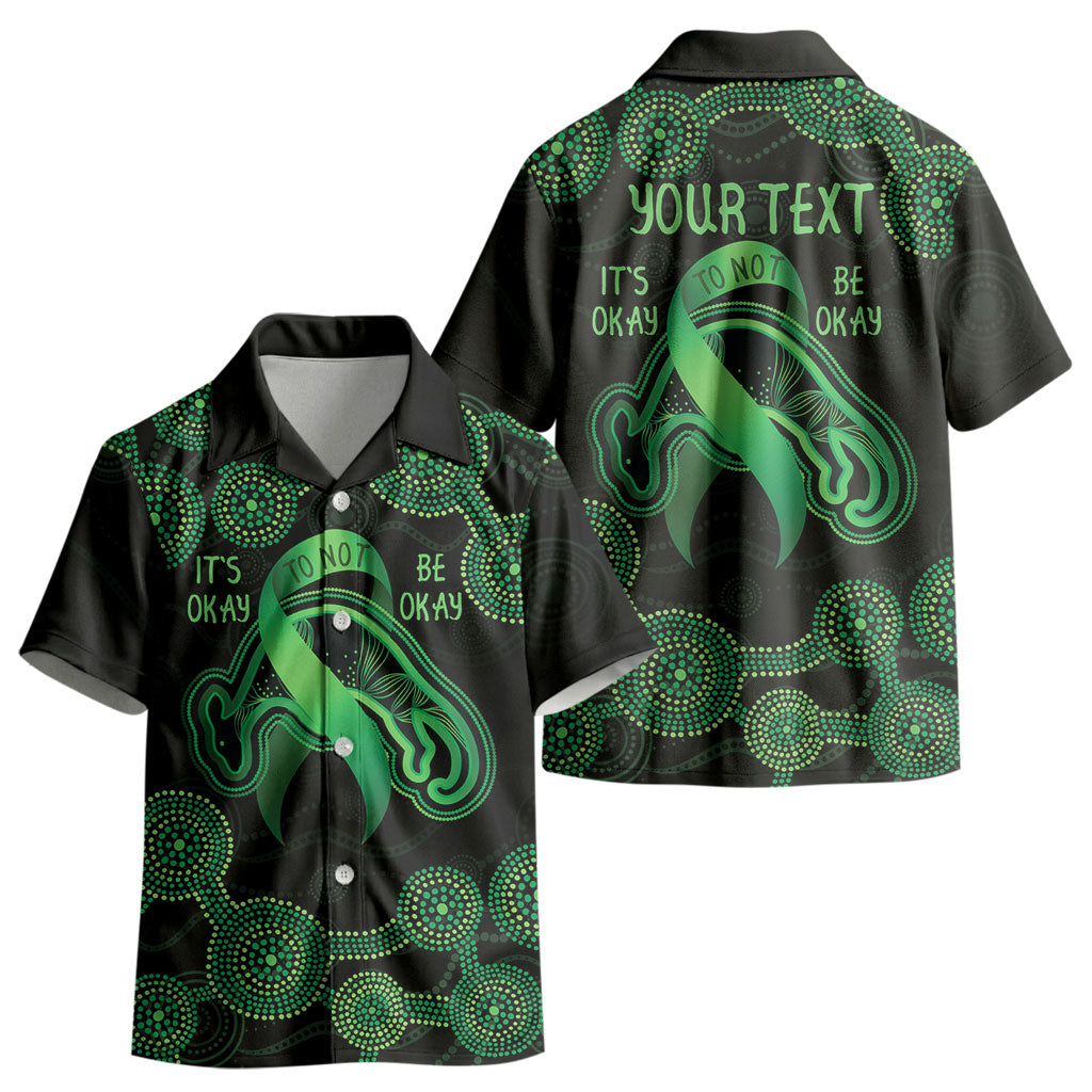 Green Kangaroo Ribbon Aboriginal Personalised Kid Hawaiian Shirt Depression Support Hope And Healing