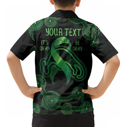 Green Kangaroo Ribbon Aboriginal Personalised Kid Hawaiian Shirt Depression Support Hope And Healing