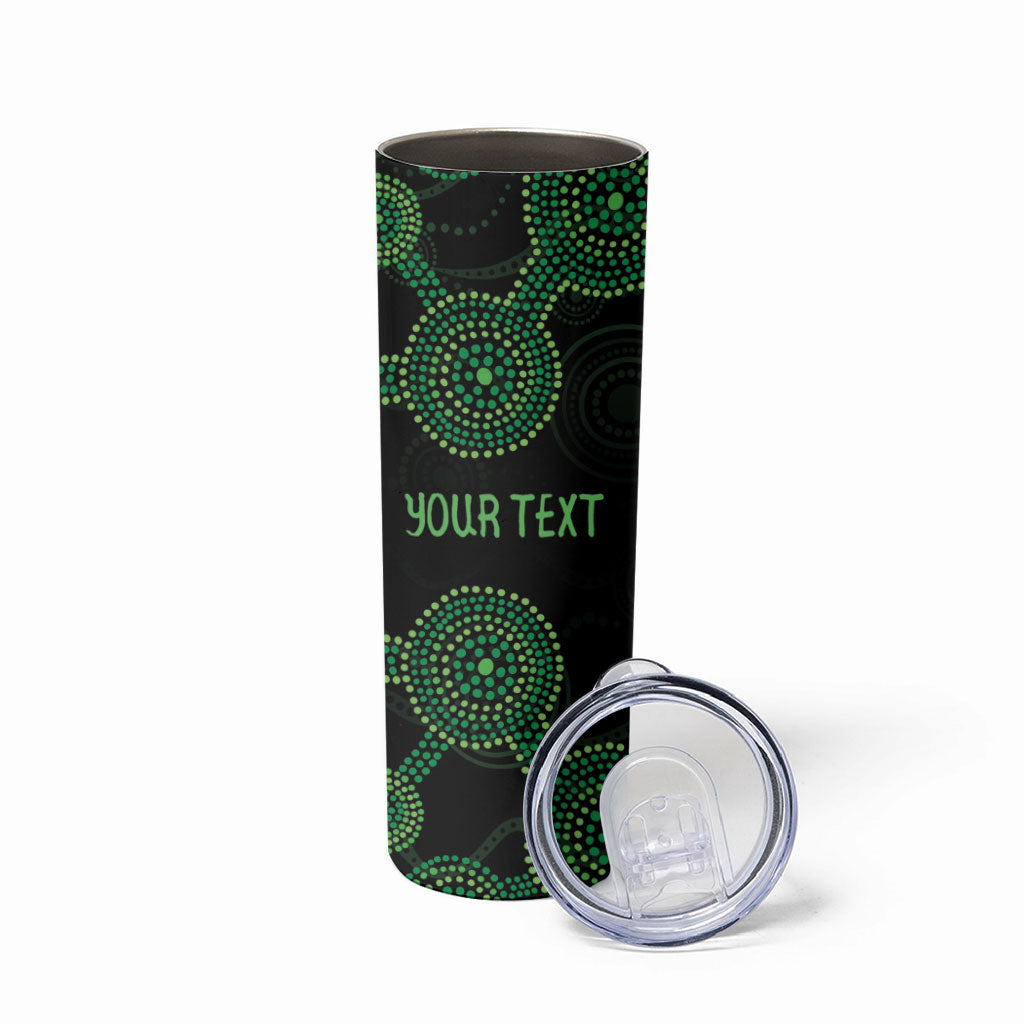 Green Kangaroo Ribbon Aboriginal Personalised Skinny Tumbler Depression Support Hope And Healing