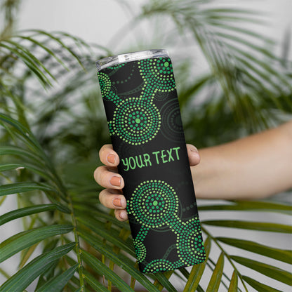 Green Kangaroo Ribbon Aboriginal Personalised Skinny Tumbler Depression Support Hope And Healing