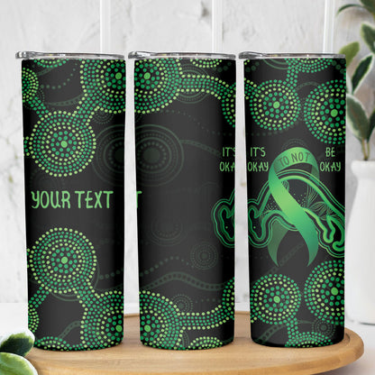 Green Kangaroo Ribbon Aboriginal Personalised Skinny Tumbler Depression Support Hope And Healing