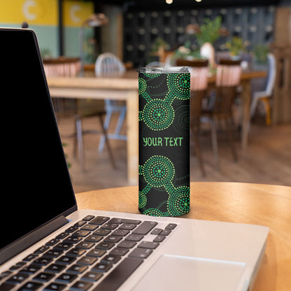 Green Kangaroo Ribbon Aboriginal Personalised Skinny Tumbler Depression Support Hope And Healing