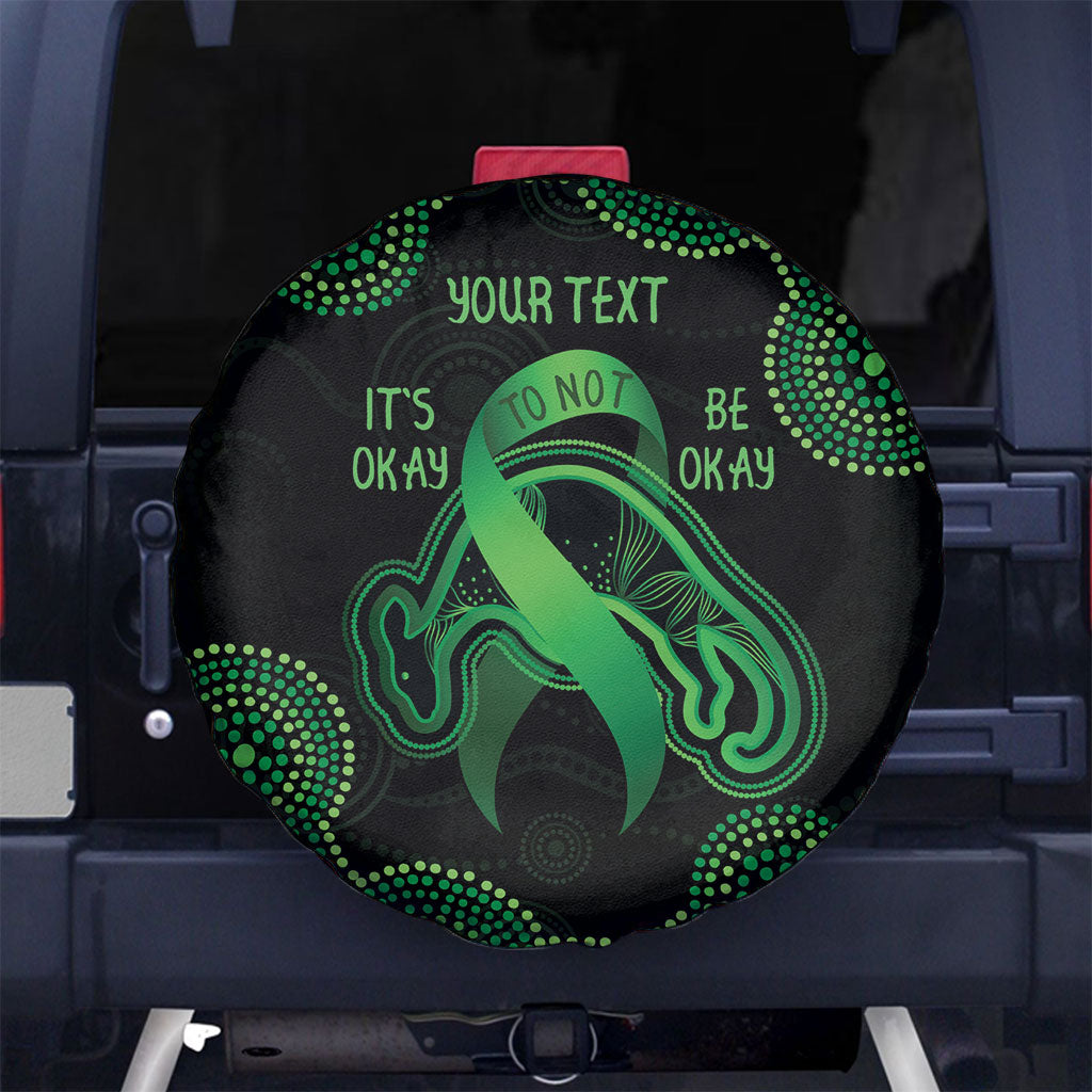 Green Kangaroo Ribbon Aboriginal Personalised Spare Tire Cover Depression Support Hope And Healing