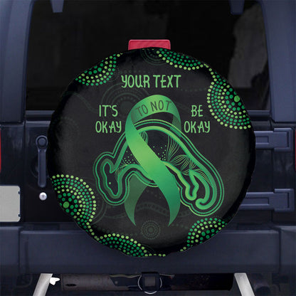Green Kangaroo Ribbon Aboriginal Personalised Spare Tire Cover Depression Support Hope And Healing