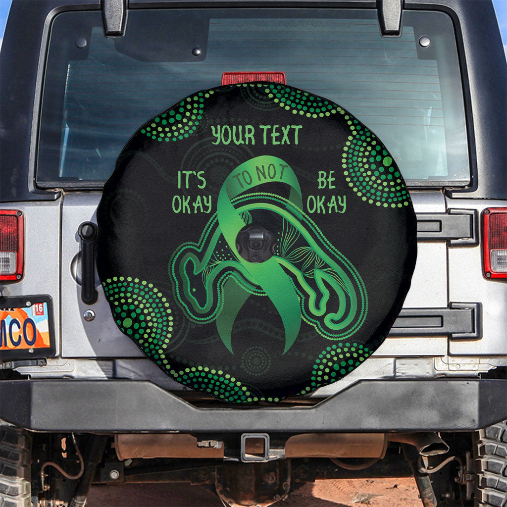 Green Kangaroo Ribbon Aboriginal Personalised Spare Tire Cover Depression Support Hope And Healing