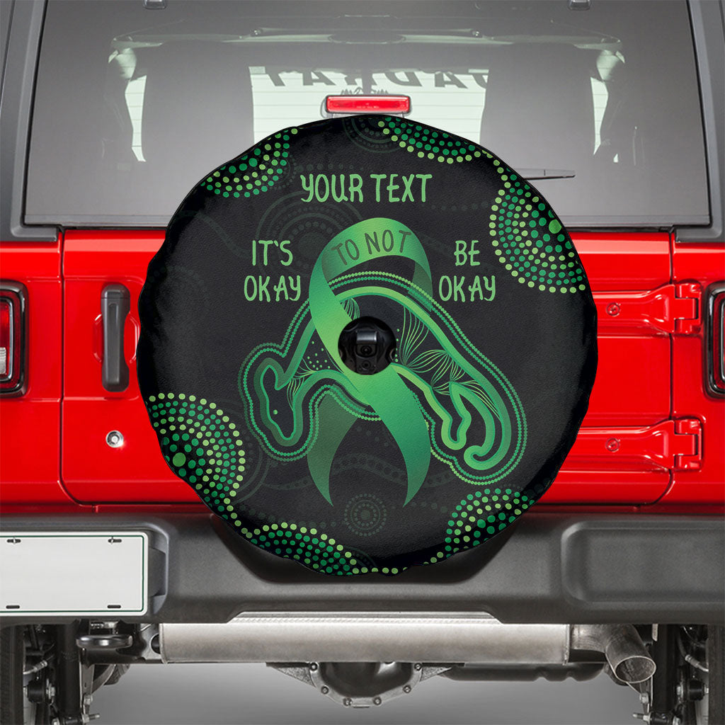 Green Kangaroo Ribbon Aboriginal Personalised Spare Tire Cover Depression Support Hope And Healing