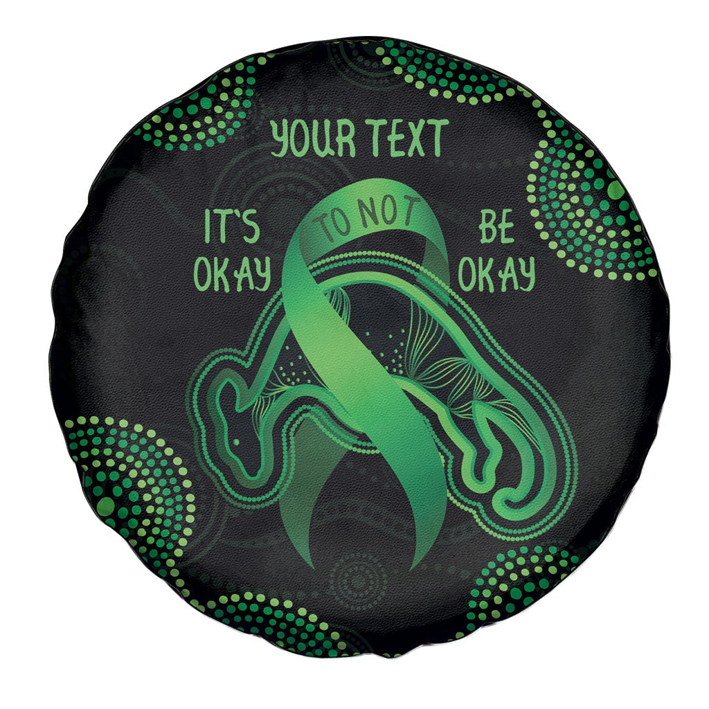 Green Kangaroo Ribbon Aboriginal Personalised Spare Tire Cover Depression Support Hope And Healing