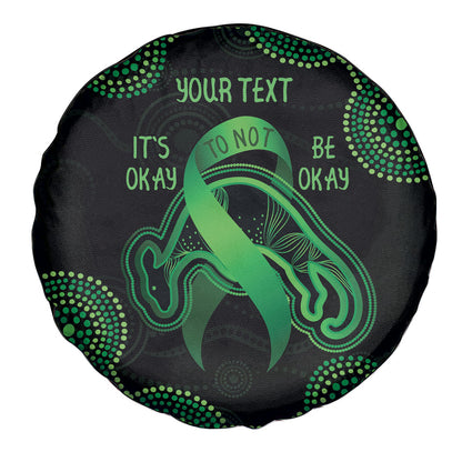 Green Kangaroo Ribbon Aboriginal Personalised Spare Tire Cover Depression Support Hope And Healing