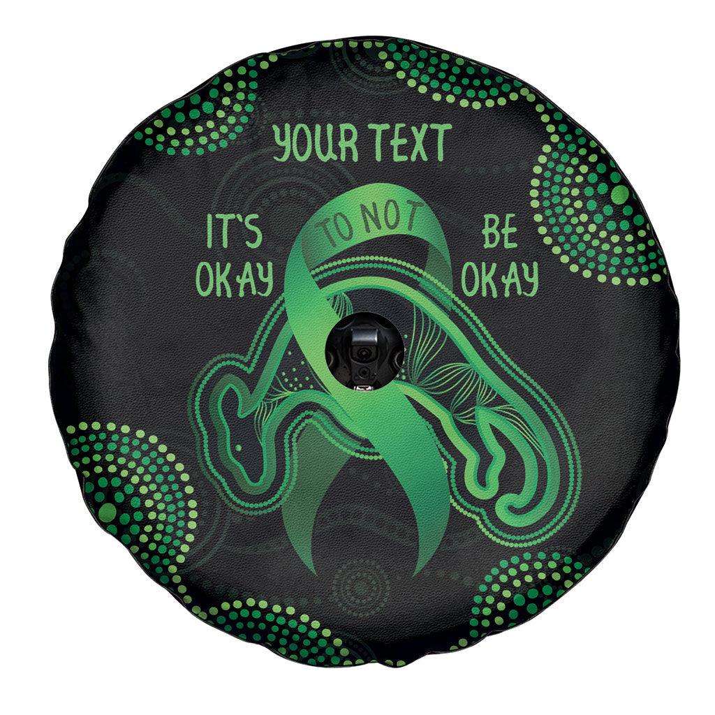 Green Kangaroo Ribbon Aboriginal Personalised Spare Tire Cover Depression Support Hope And Healing
