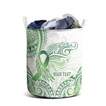 Its Okay Green Ribbon Personalised Laundry Basket Polynesian Depression Support Hope And Healing
