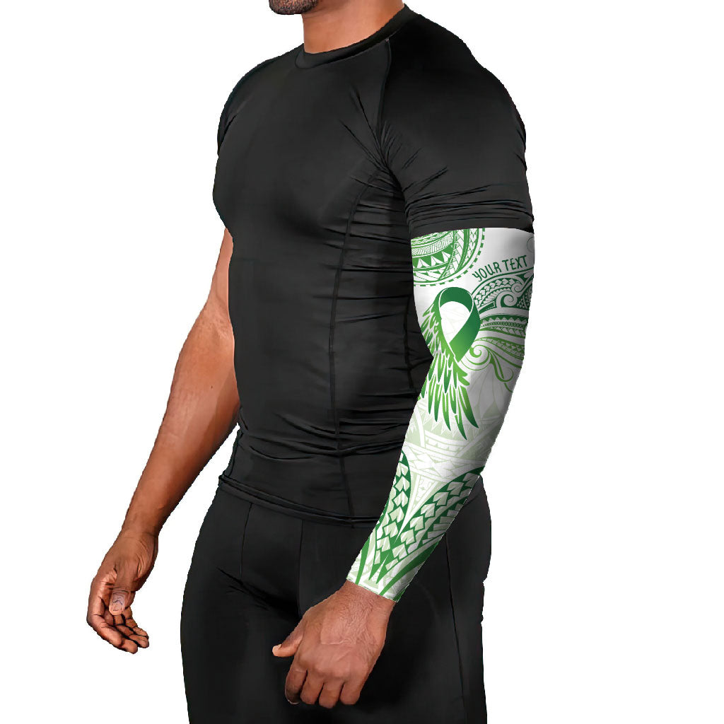 Its Okay Green Ribbon Personalised Arm Sleeves Polynesian Depression Support Hope And Healing