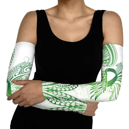 Its Okay Green Ribbon Personalised Arm Sleeves Polynesian Depression Support Hope And Healing