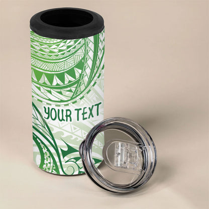 Its Okay Green Ribbon Personalised 4 in 1 Can Cooler Tumbler Polynesian Depression Support Hope And Healing