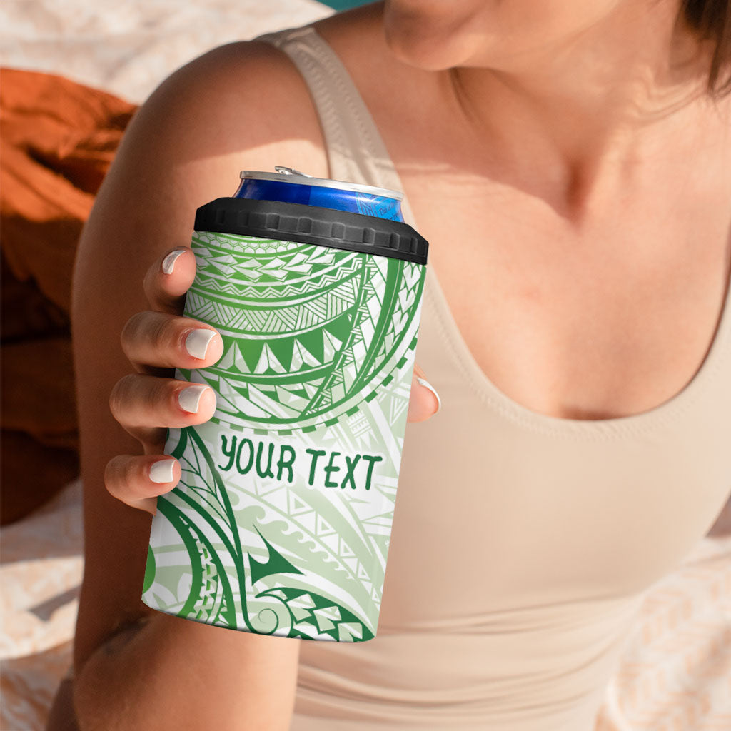 Its Okay Green Ribbon Personalised 4 in 1 Can Cooler Tumbler Polynesian Depression Support Hope And Healing