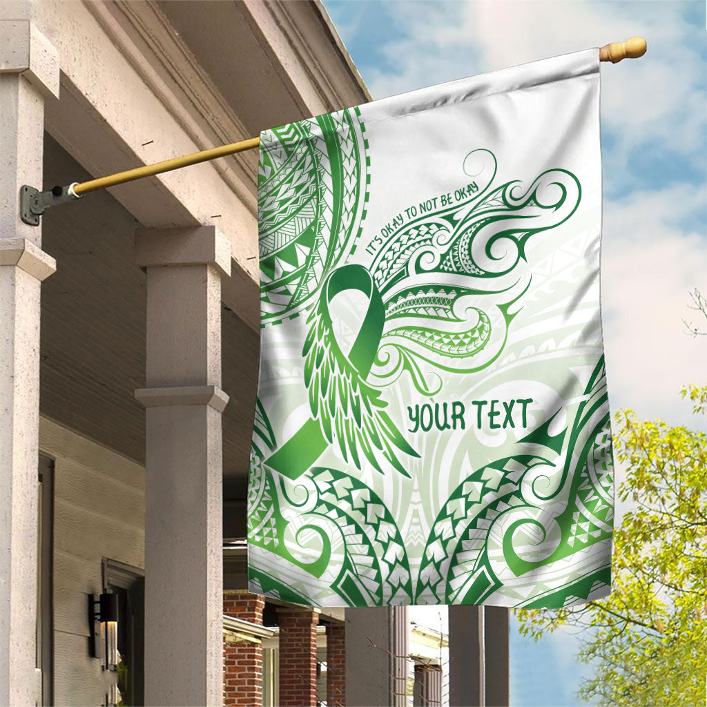 Its Okay Green Ribbon Personalised Garden Flag Polynesian Depression Support Hope And Healing