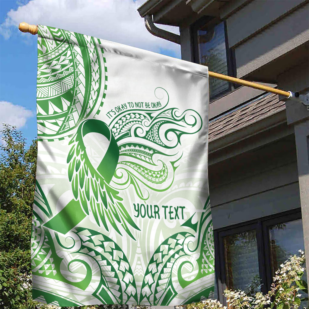 Its Okay Green Ribbon Personalised Garden Flag Polynesian Depression Support Hope And Healing