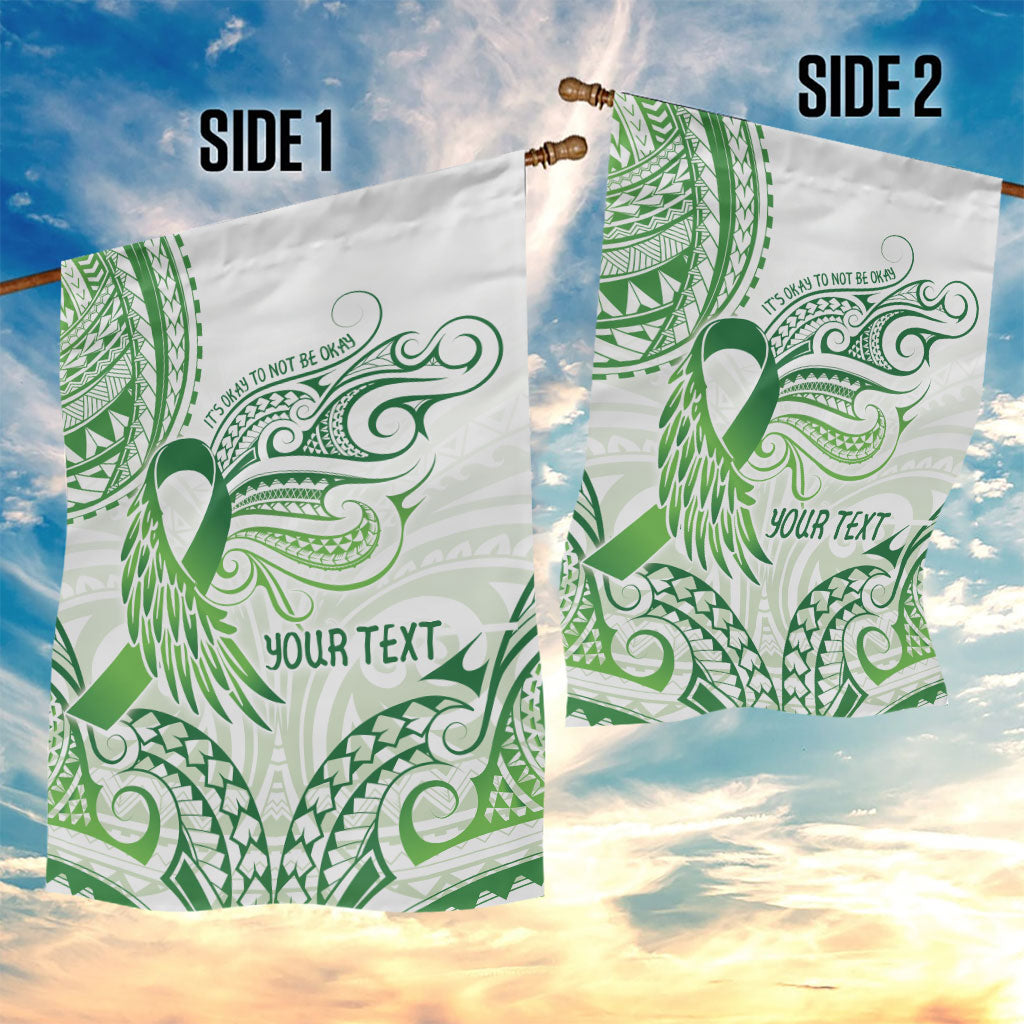 Its Okay Green Ribbon Personalised Garden Flag Polynesian Depression Support Hope And Healing