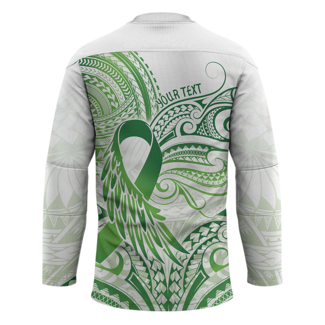 Its Okay Green Ribbon Personalised Hockey Jersey Polynesian Depression Support Hope And Healing