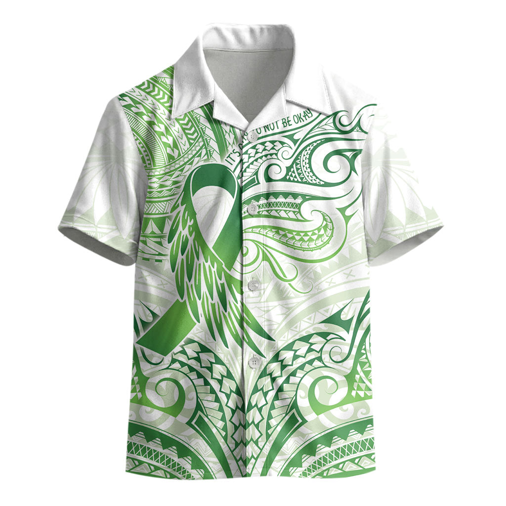 Its Okay Green Ribbon Personalised Kid Hawaiian Shirt Polynesian Depression Support Hope And Healing