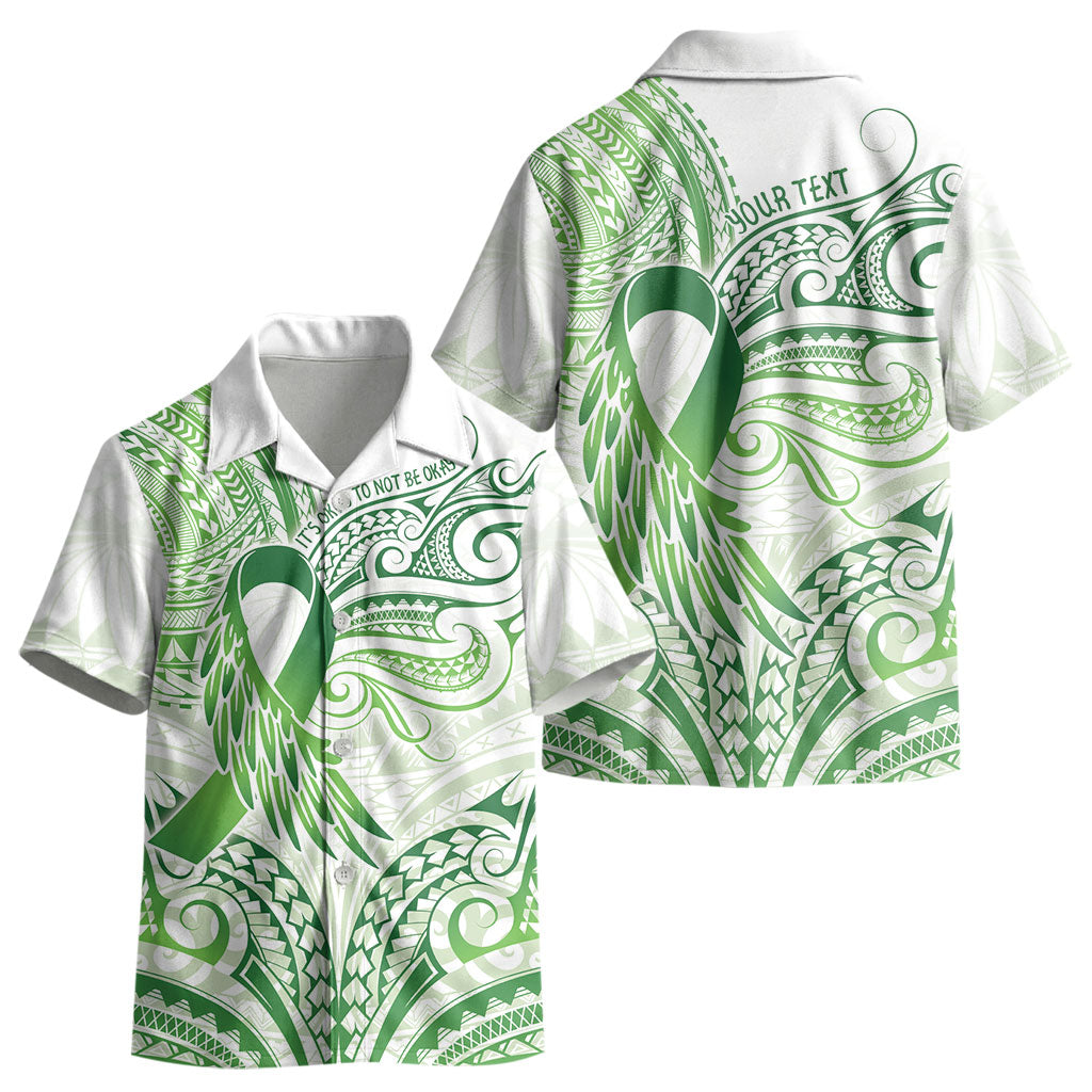 Its Okay Green Ribbon Personalised Kid Hawaiian Shirt Polynesian Depression Support Hope And Healing