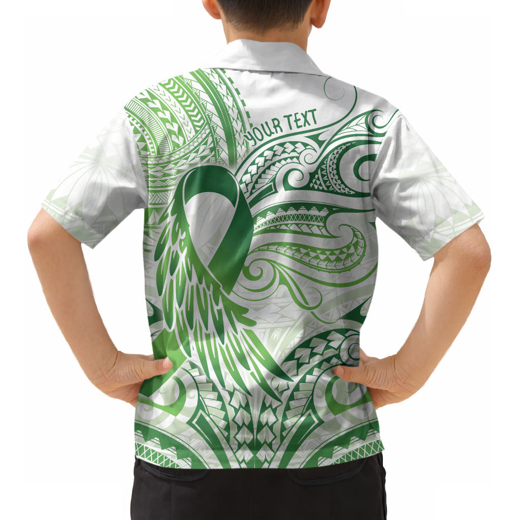 Its Okay Green Ribbon Personalised Kid Hawaiian Shirt Polynesian Depression Support Hope And Healing